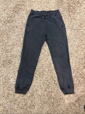 abercrombie kids Black Fleece Sweatpants with Logo Print